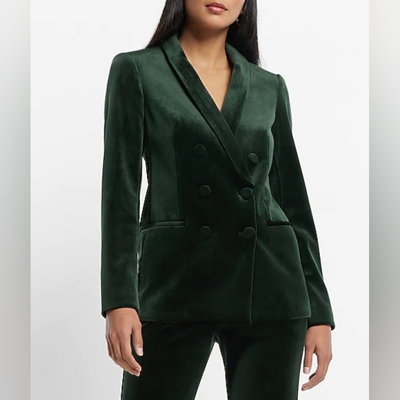 Express Jackets & Blazers - EXPRESS: Velvet Double Breasted Shawl Collar Blazer